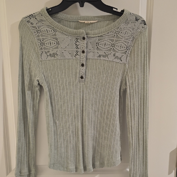 Lucky Brand Tops - Women's Lace Detail Ribbed Top - Lucky Brand